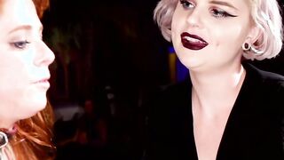 Ebony and ginger rough anal fucked