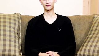 After the interview Twink will not stop jerking off