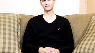 After the interview Twink will not stop jerking off