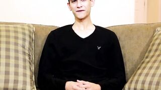 After the interview Twink will not stop jerking off
