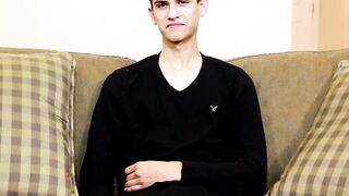 After the interview Twink will not stop jerking off