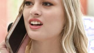 Natural 18 Amber Moore riding long bully dick to protect her brother