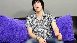 Emo fingers his ass and masturbates after being interviewed