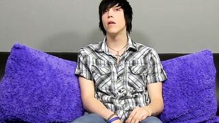Emo fingers his ass and masturbates after being interviewed