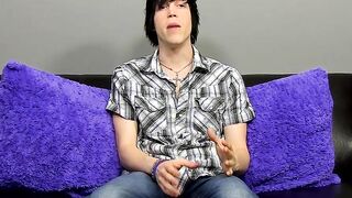 Emo fingers his ass and masturbates after being interviewed