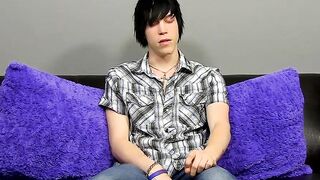 Emo fingers his ass and masturbates after being interviewed