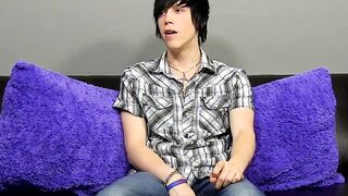 Emo fingers his ass and masturbates after being interviewed