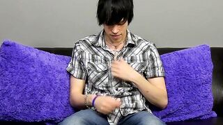 Emo fingers his ass and masturbates after being interviewed