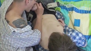 Hot homo freak with tattoos banging his thin sweetheart hard