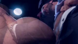Executives enjoy wet blowjobs and analpounding at the club