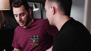 Tattooed man anal fucking bro in doggy position