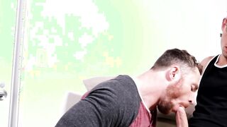Skinny guy drills his boyfriends best friend up the rear