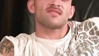 Hairy amateur jerks off after an interview and orgasms solo