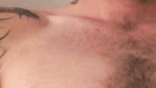 Hairy amateur jerks off after an interview and orgasms solo