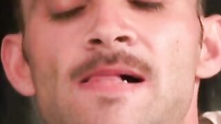 Hairy amateur jerks off after an interview and orgasms solo