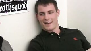 Short haired chick riding big fat dick while sucking another