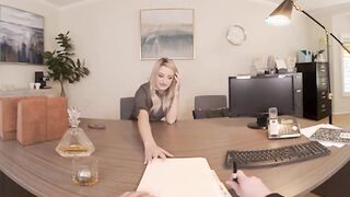 Blonde Bombshell Harmony Rivers fucks you to make a stunning impression on her job interview!!