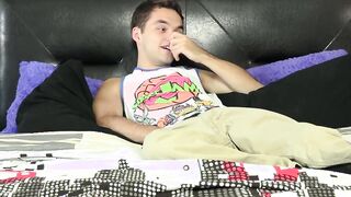 Talked with twink Marcus Streams toys his butt and jerks off