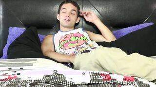 Talked with twink Marcus Streams toys his butt and jerks off