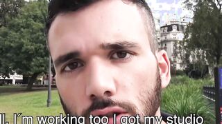 After a blowjob a bearded beginner enjoys raw drilling