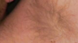 Hairy old man shoots jizz after wanking cock solo