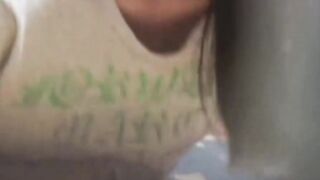 Japanese whore masturbates and doesnt know about a voyeur