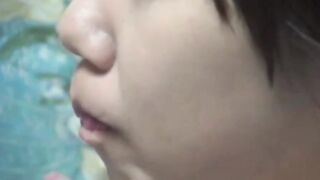 Young horny Japanese girl gets wet and dirty on secret tape