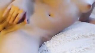 Petite Stepsister fingering her pussy live