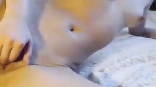 Petite Stepsister fingering her pussy live