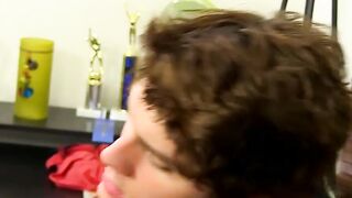Anally dicked twink gets a warm and fluffy facial
