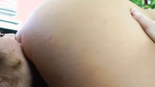 Oral fuck of a bikini MILF by an insatiable stepdaughter
