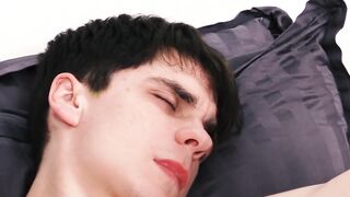 Stepdaddy plays around with stepsons butt and jerks him off