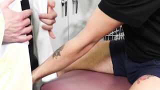 Ryan Kneeds feels hot and quite aroused seeing the doctor on duty Nate Stetson