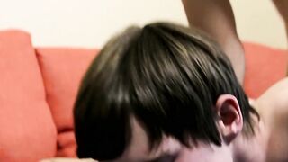 Skinny gay Bryce Christiansen gets spanked and facialized