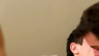 Young twink takes care of two dicks in Hawaii hotel threesome