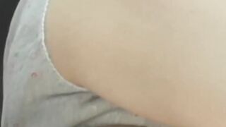 Naughty Japanese babe masturbates while hidden man watches
