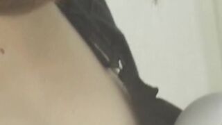 Naughty Japanese babe masturbates while hidden man watches
