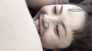 Schoolgirl from Japan farting into girlfriends cute face