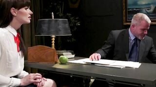 Schoolgirl Natalie Mars punished and anal fucked by headmaster