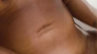 Curvy ebony masseuse lubed and fucked hard
