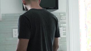 Mature daddy scarcely squeezes his fat cock into stepsons ass
