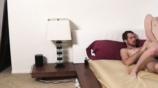 Unusual youthful stepson creampied crude by daddy trio