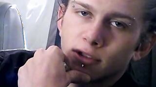 Alluring twink Ian Madrox blows butt while rubbing his shaft