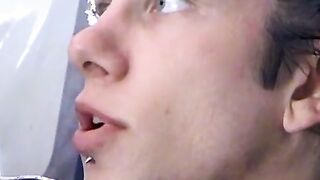 Alluring twink Ian Madrox blows butt while rubbing his shaft