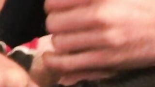 Mature amateur gay strips after an interview and jerks off
