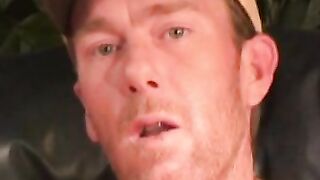 Mature amateur gay strips after an interview and jerks off