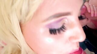 Juicy tits UK babe Abbie Price sucks dicks in kinky foursome