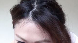 Cock riding Japanese babe filmed in homemade POV