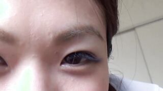 Cock riding Japanese babe filmed in homemade POV