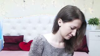 Babe stips off and flashes bra on private webcam show